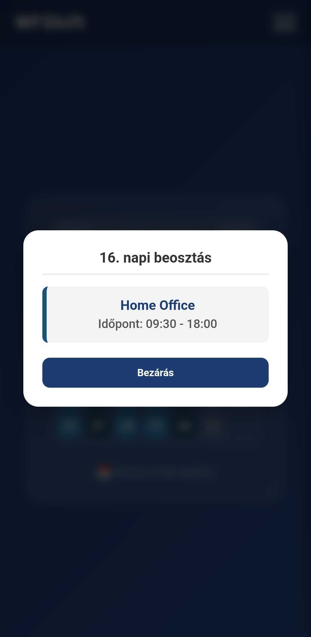 Napi beosztás részlet