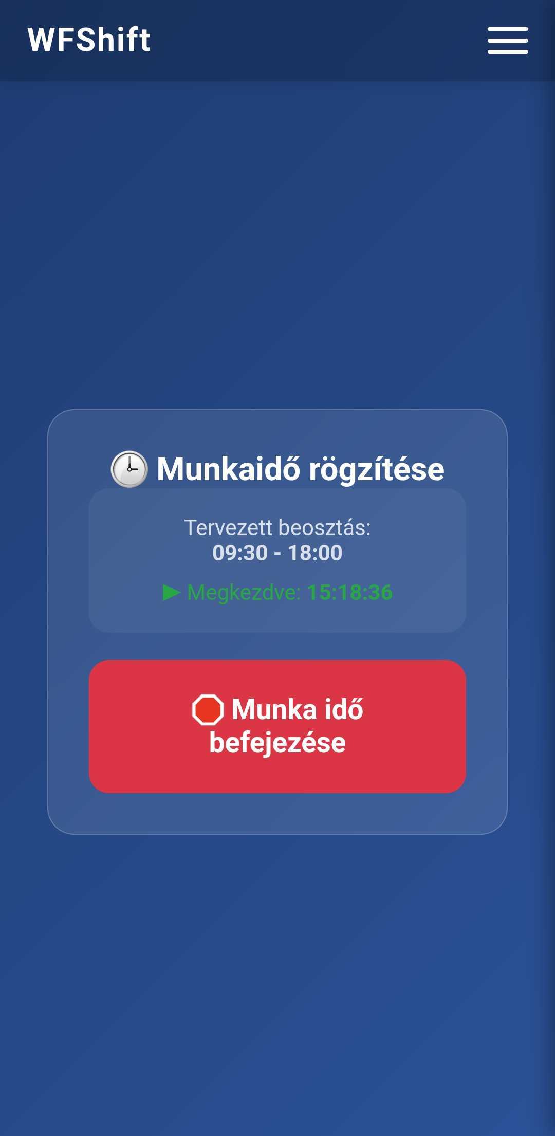 Munkaidő befejezése